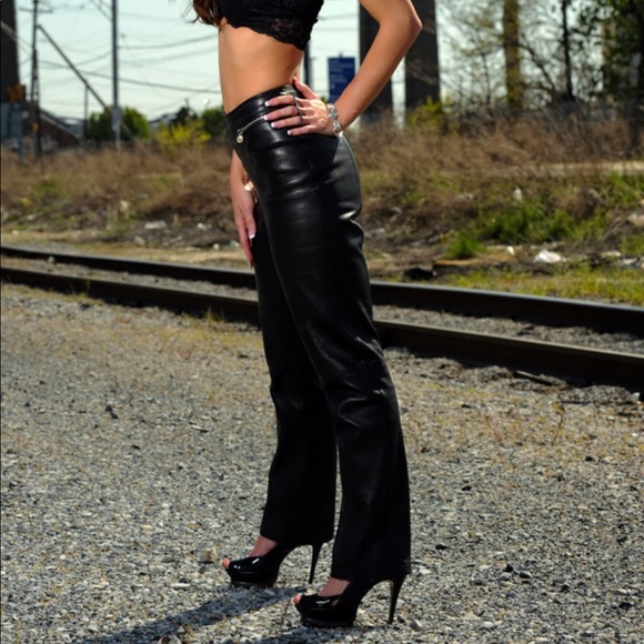 versace leather pants